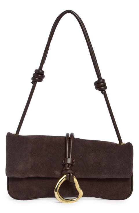 Suede Flap Shoulder Bag
