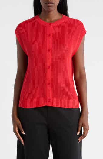 Eileen Fisher Organic Linen & Organic Cotton Sweater Vest