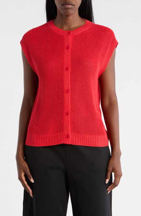 Eileen Fisher Organic Linen & Organic Cotton Sweater Vest