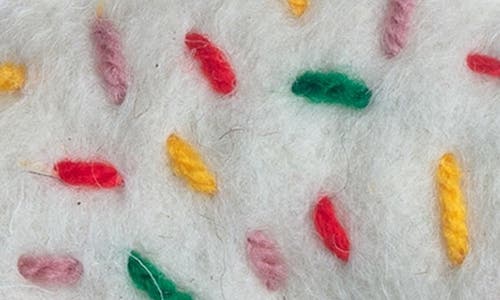 Silk Road Bazaar Handmade Sprinkled Donut Felted Wool Ornament In White