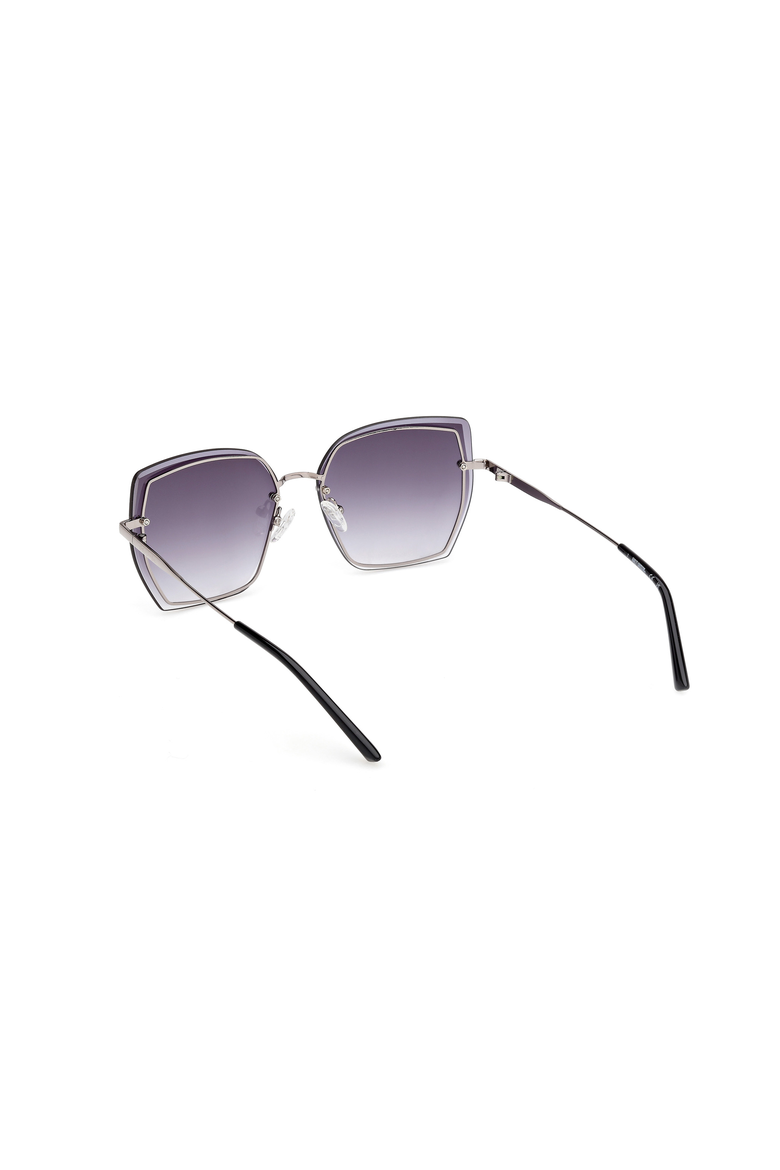 Oversized Square Metal Sunglasses, Alternate, color, Light Nickeltin