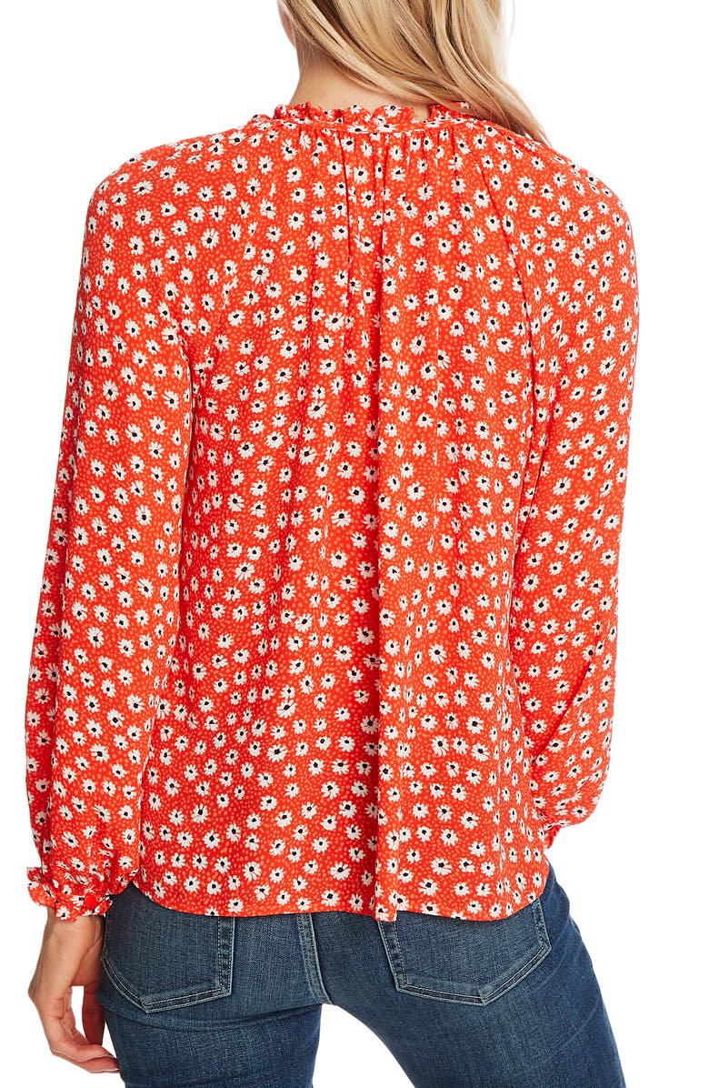 CeCe Daisy Melody Long Sleeve Top, Alternate, color, Candy Apple