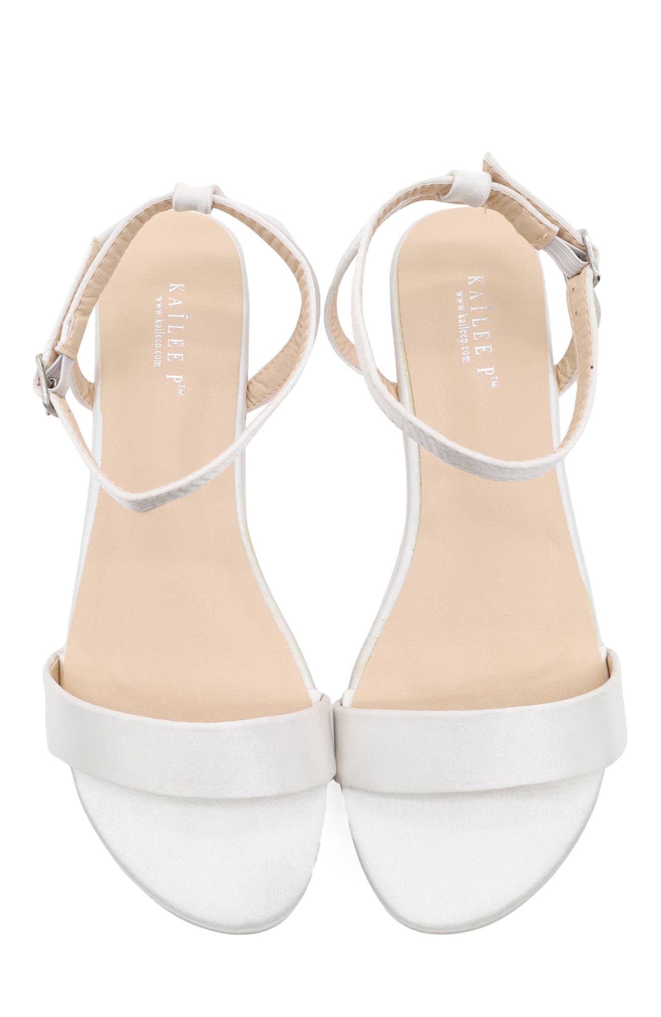 Maddy Satin Flat Sandal, Alternate, color, White