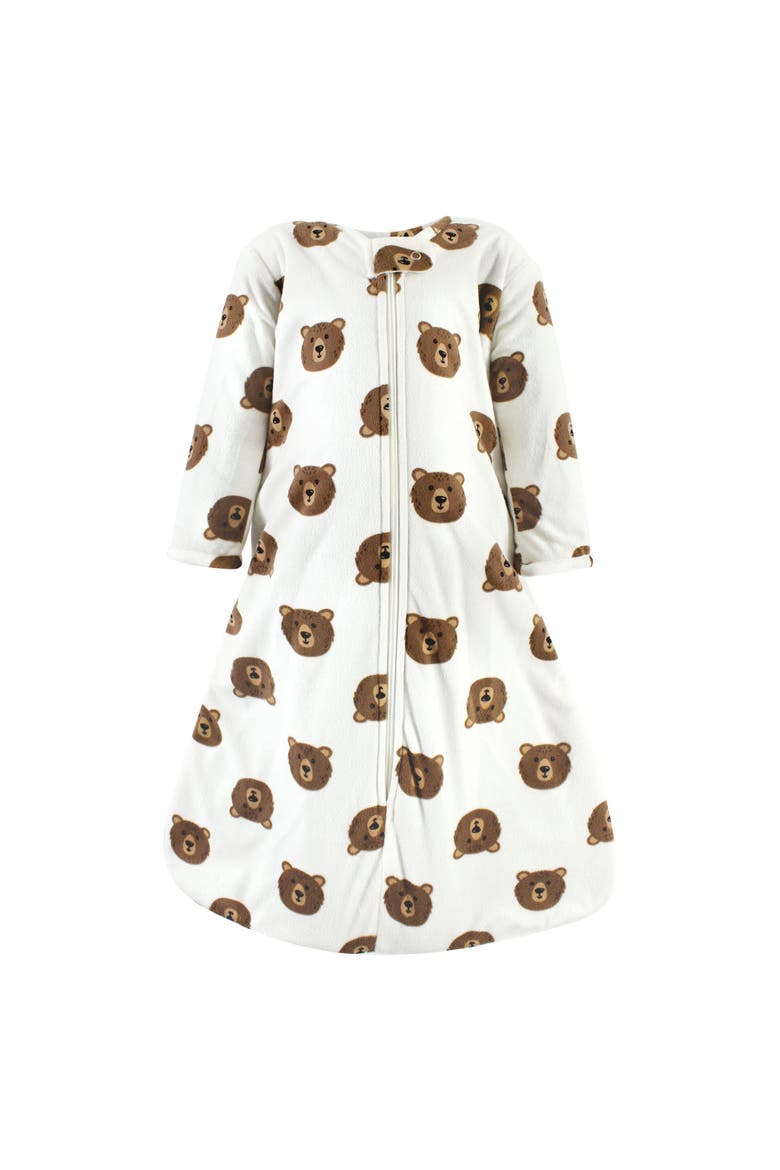 Long Sleeve Plush Faux Fur Sleeping Bag, Wearable Blanket, Main, color, Brown Bear