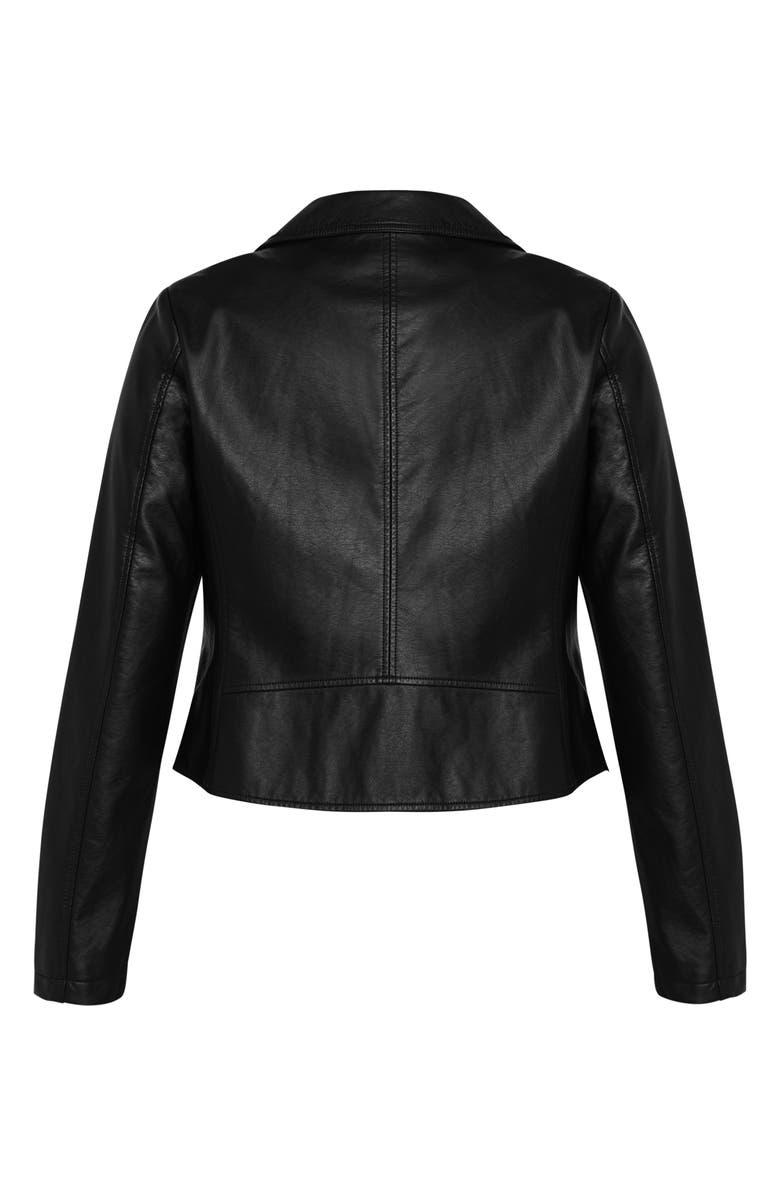 City Chic Aria Faux Leather Moto Jacket, Alternate, color, 