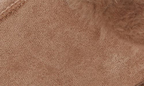 Floopi Faux Suede Faux Fur Lined Slipper In Brown