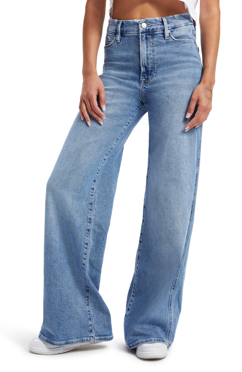 Good American Good Skate High Waist Wide Leg Jeans, Main, color,