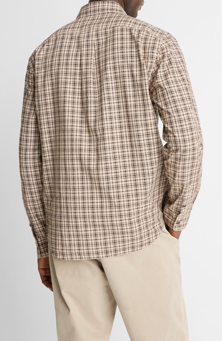 Vince Great Falls Plaid Cotton Button-Up Shirt, Alternate, color, River Sand/ Mission