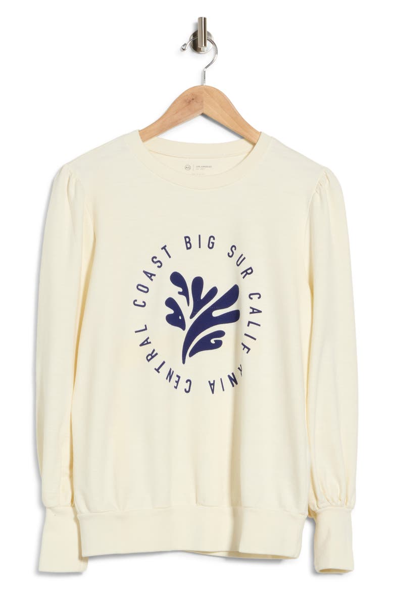 Hailey Graphic Sweatshirt, Alternate, color, BIG SUR SPLASH VINTAGE IVORY