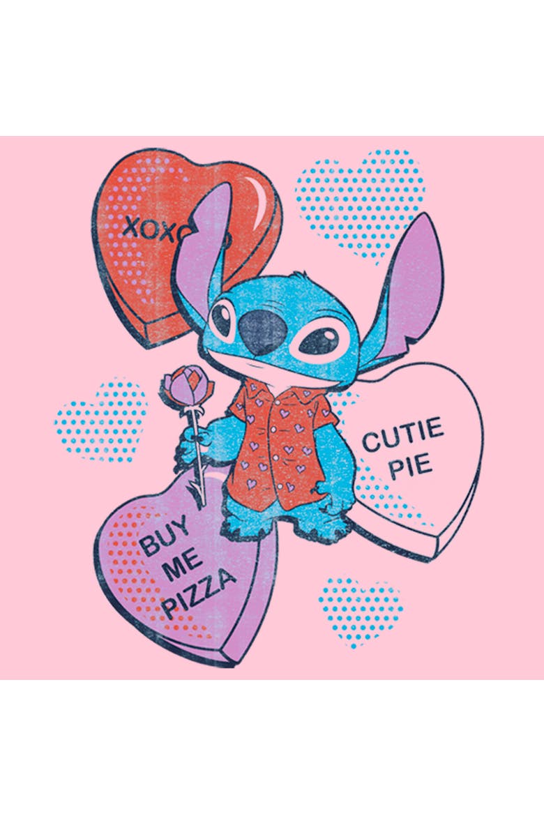 Girls' Valentine's Day Candy Hearts Graphic Tee, Alternate, color, Light Pink