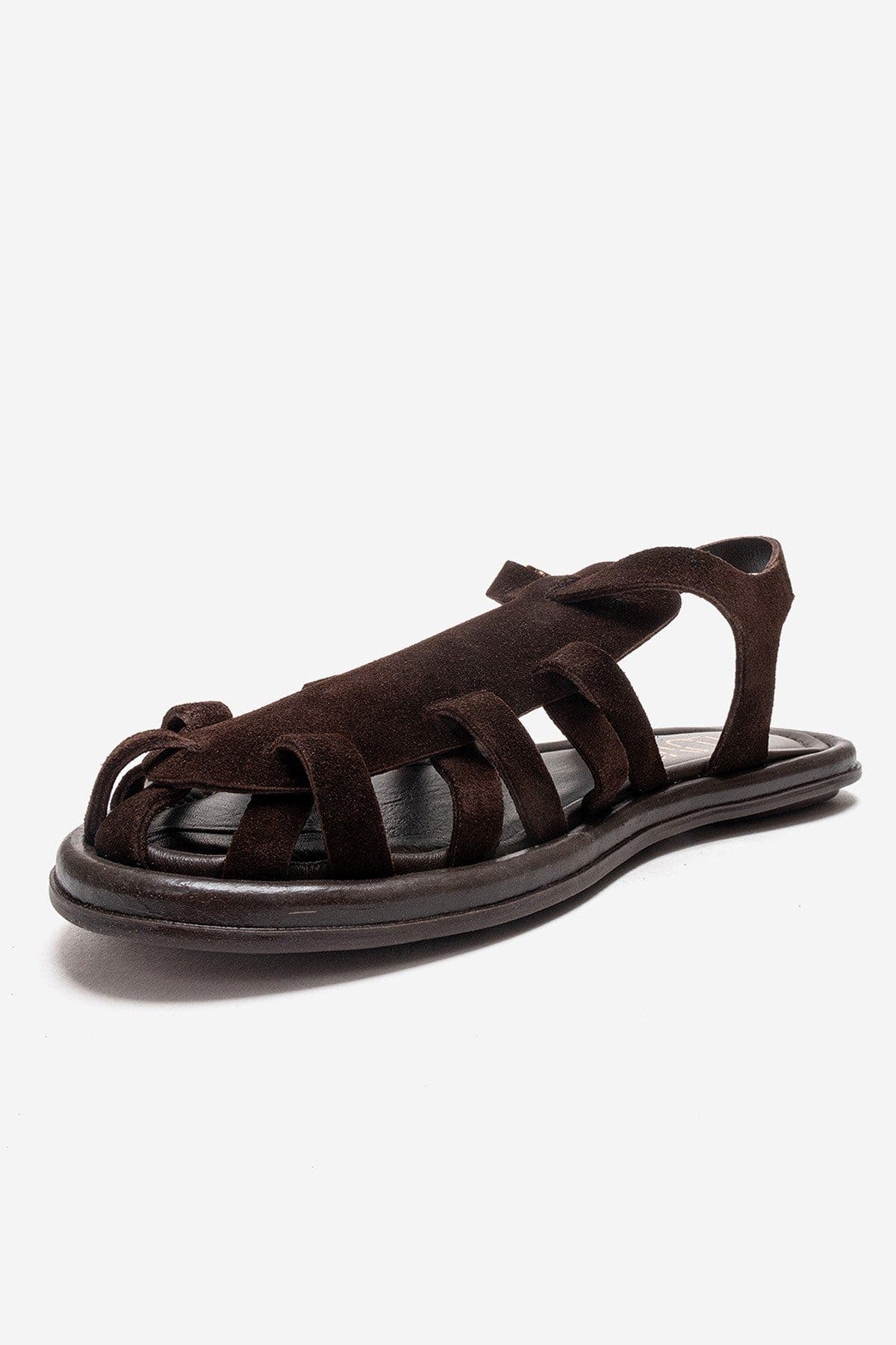 Alone Leather Gladiator Sandal, Alternate, color, Brown Suede