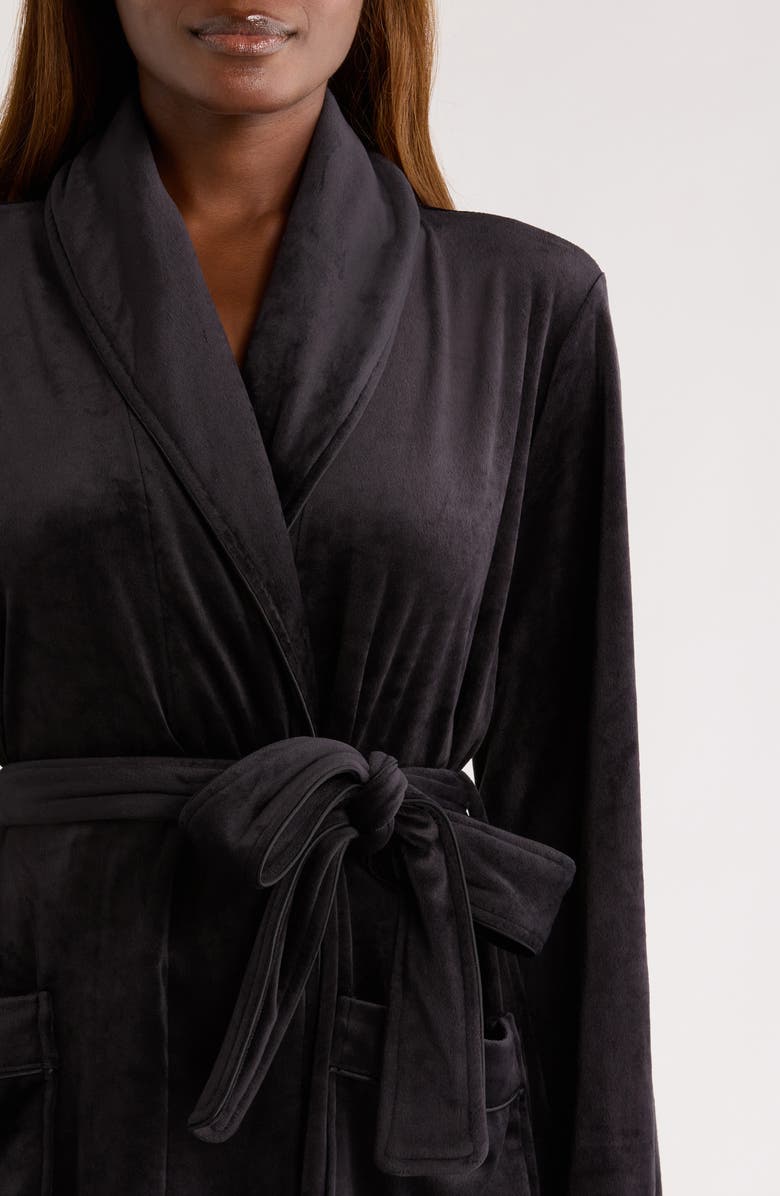 Nordstrom Luxe Velour Robe, Alternate, color, Black