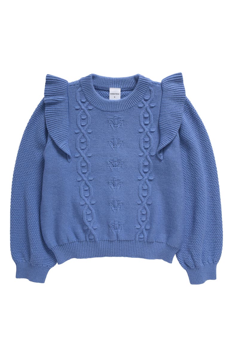 Nordstrom Kids' Ruffle Shoulder Crewneck Sweater, Main, color, 