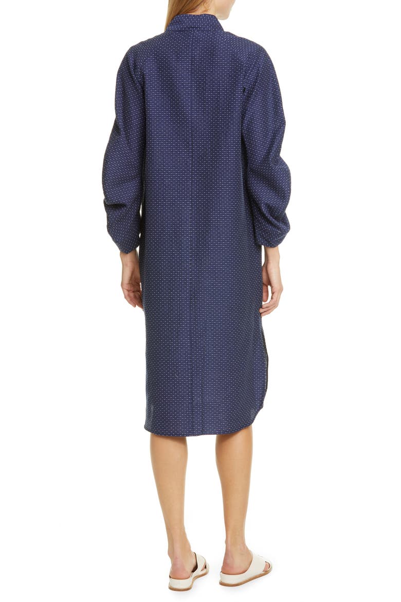 Camisa Cotton Blend Midi Shirtdress, Alternate, color, INK