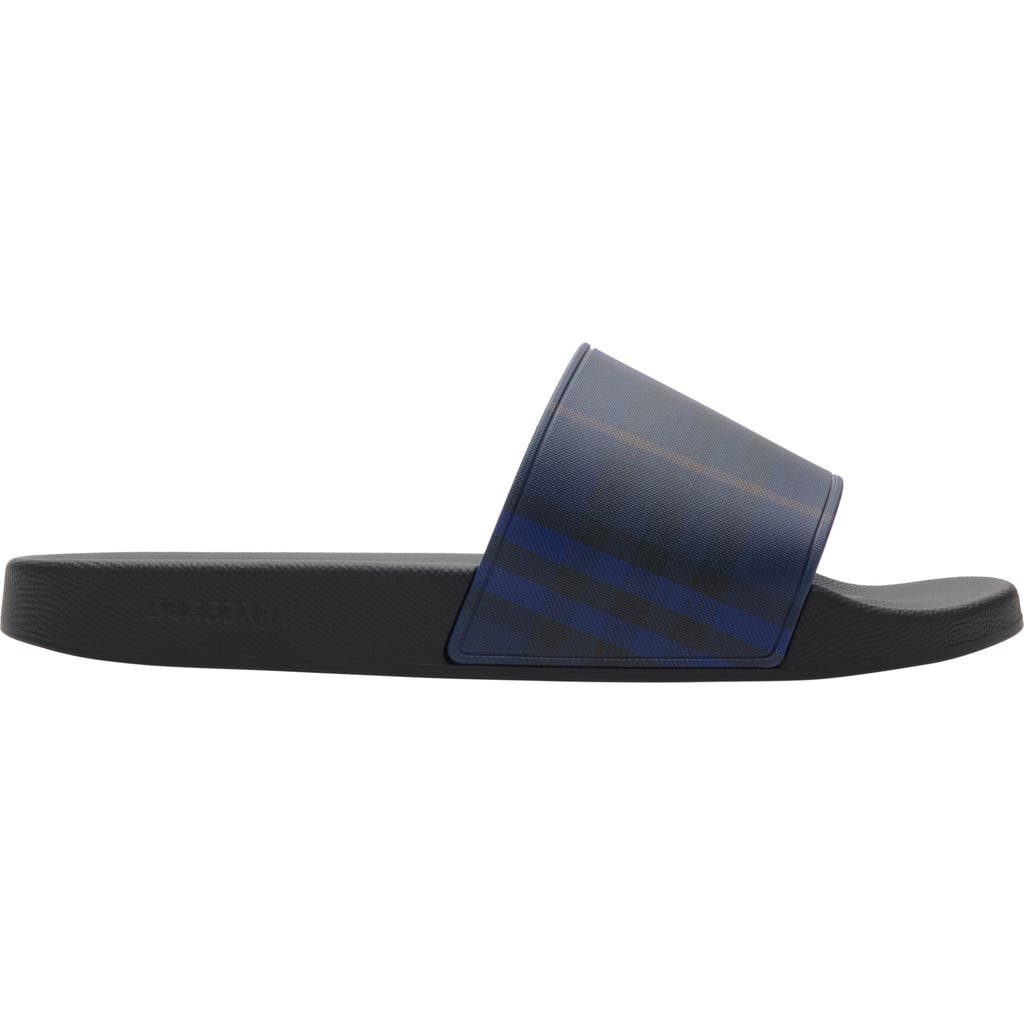 Burberry Check Slides In Midnight