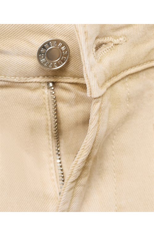 Mango High Waist Patch Pocket Denim Shorts In Nude