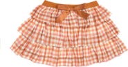 Sweet Wink Cinnamon Plaid Tiered Tutu Skirt
