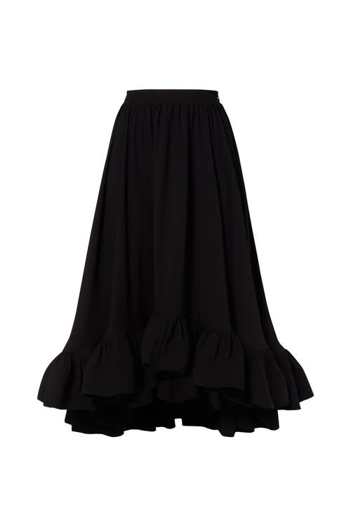 Malina Adriana Frilled Hem Midi Skirt In Black