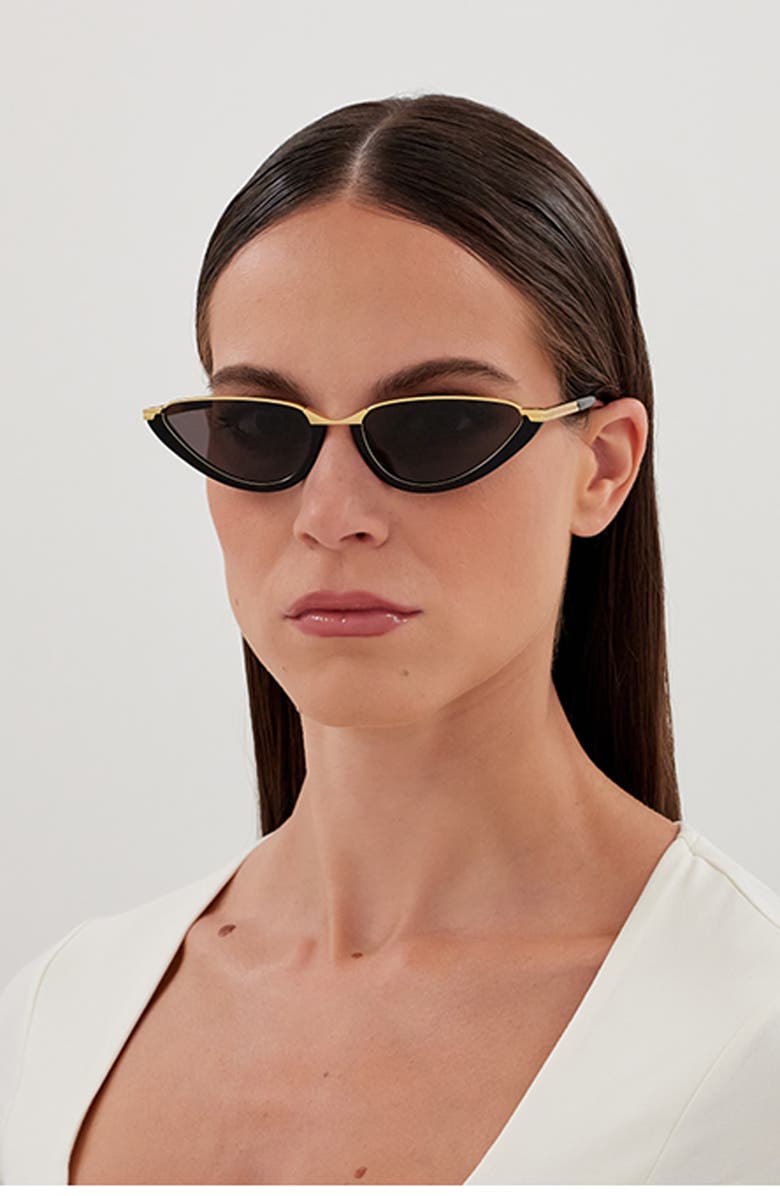 Bottega Veneta 56mm Cat Eye Sunglasses, Alternate, color, Black