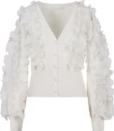 Anne Fontaine Women's Ciline Black Long Sleeve Ruffle Cardigan