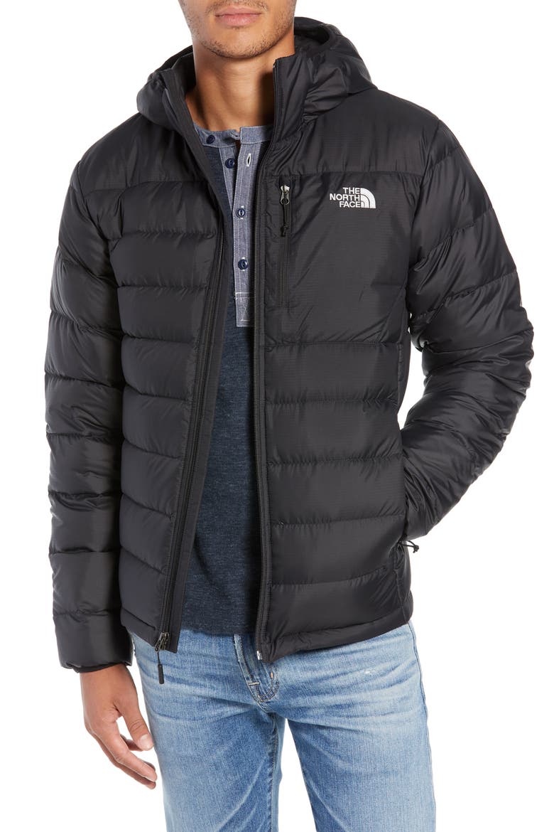 Aconcagua Down Hooded Jacket, Main, color, TNF BLACK