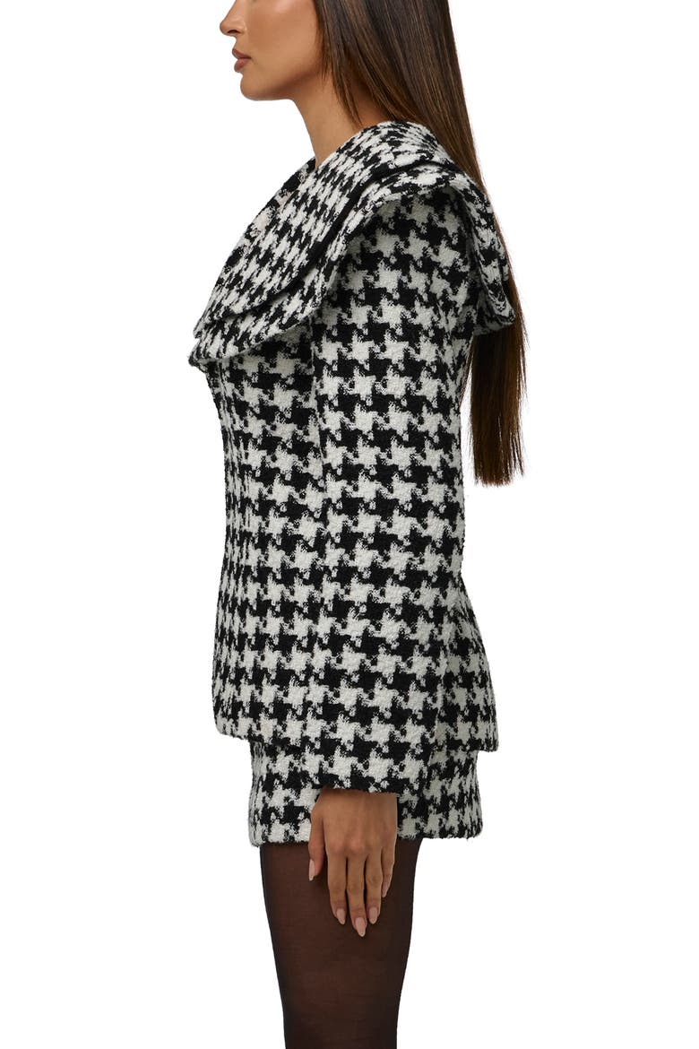 Double Collar Houndstooth Blazer, Alternate, color, HOUNDSTOOTH BLACK/WHITE
