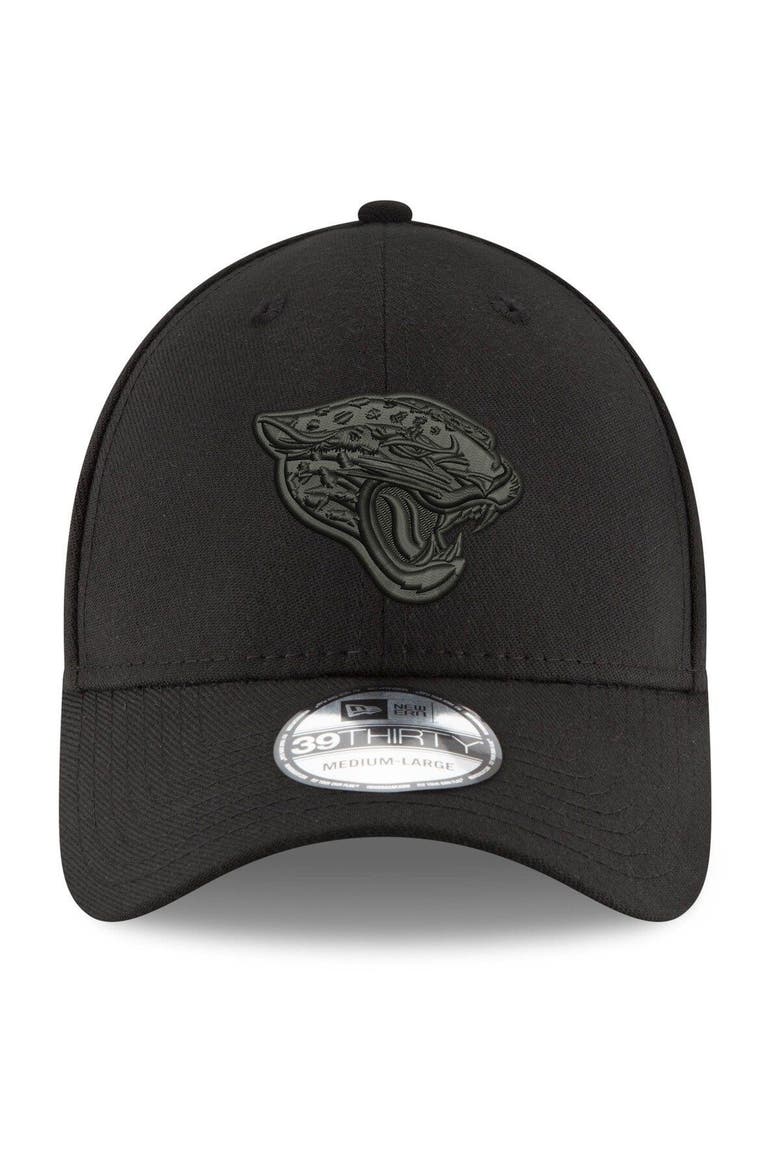 Men's New Era Black Jacksonville Jaguars Logo 39THIRTY Flex Hat, Alternate, color, Black