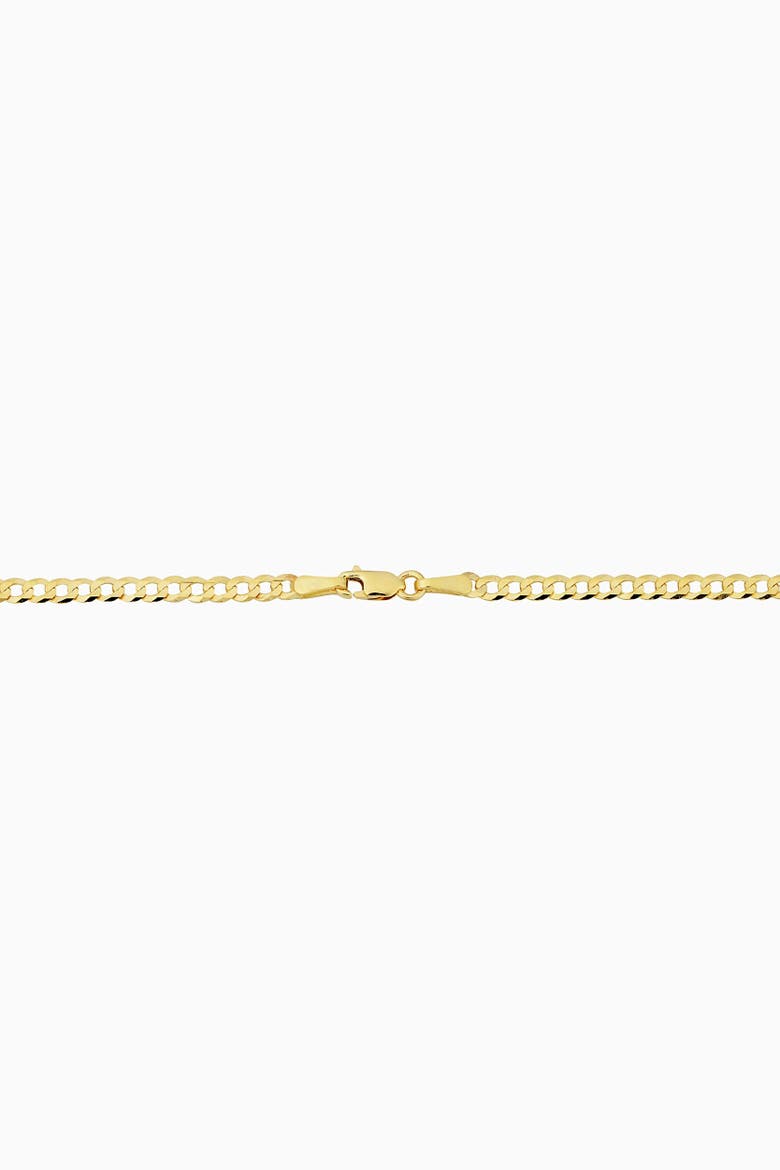 10K Gold Carmine Curb Petite Chain Necklace, Alternate, color, Yellow Gold
