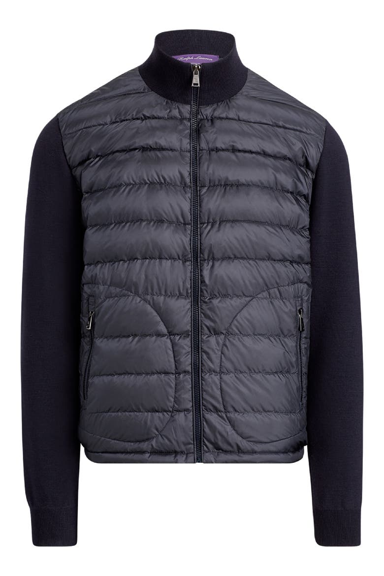 Quilted Nylon & Wool Knit Jacket, Alternate, color, CLASSIC CHAIRMAN NAVY