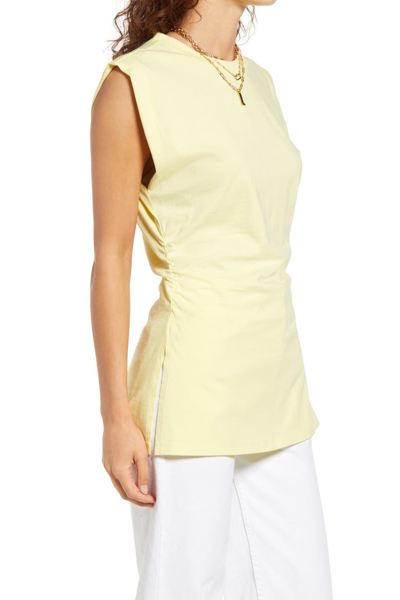 Side Ruched Sleeveless Tunic, Alternate, color, YELLOW LEMONADE