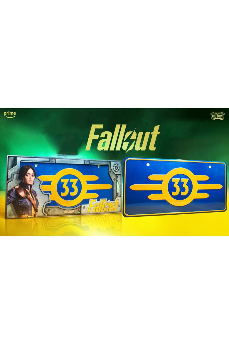 Fallout Vault 33 License Plate, Official Decor, 13.19x 6.3 Inches, Alternate, color, Multicolored
