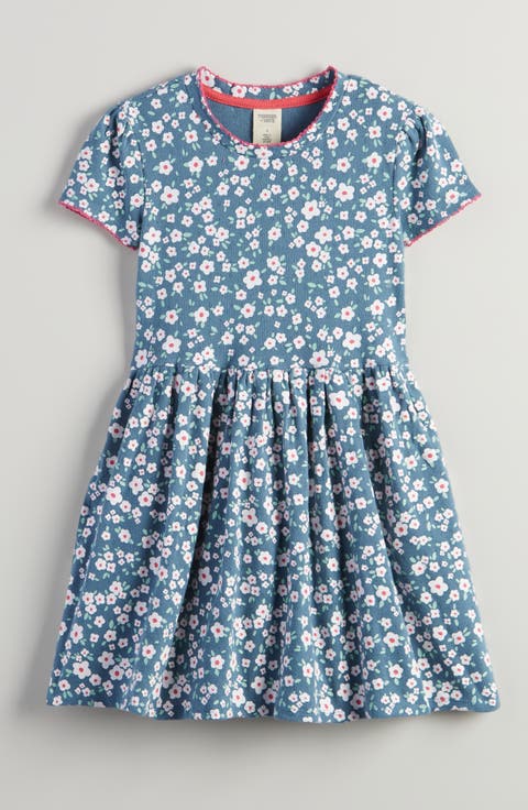 Kids' Pointelle Puff Sleeve Stretch Cotton Dress (Toddler, Little Kid & Big Kid)