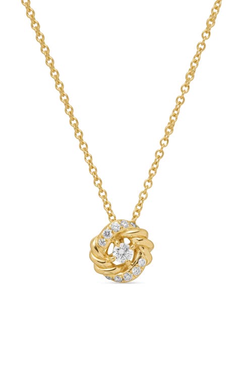 Petite Infinity Pendant Necklace in 18K Gold with Diamonds