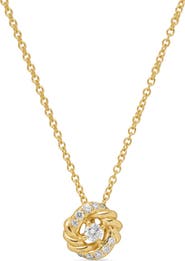 David Yurman Petite Infinity Pendant Necklace in 18K Gold with Diamonds