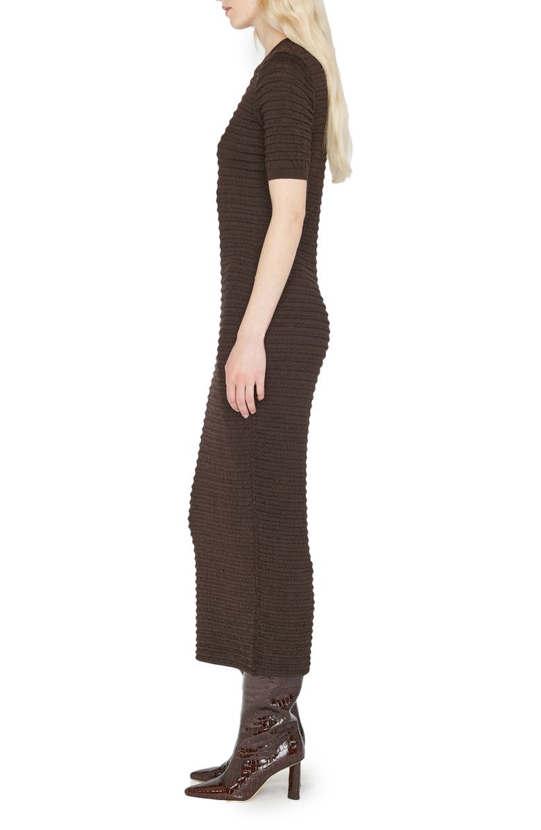 FRAME Smocked Silk & Cotton Knit Midi Dress, Alternate, color, 