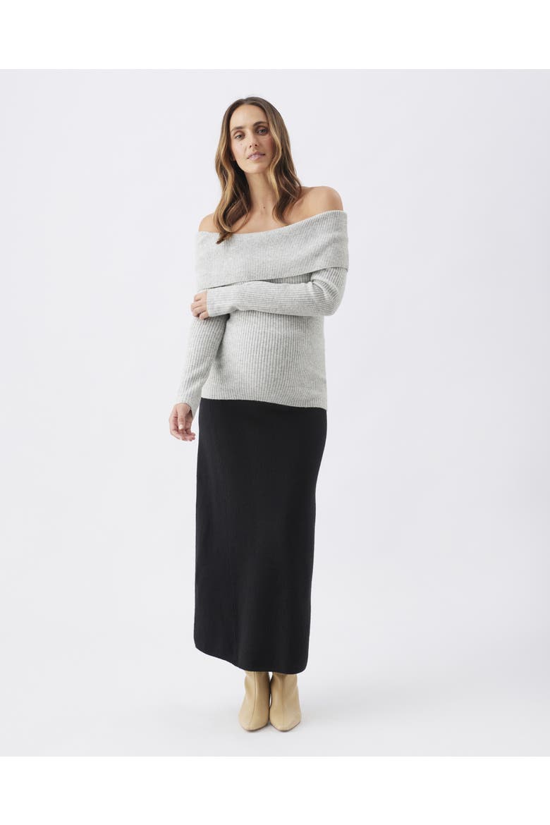 Maisy Off Shoulder Knit, Alternate, color, Silver Marle