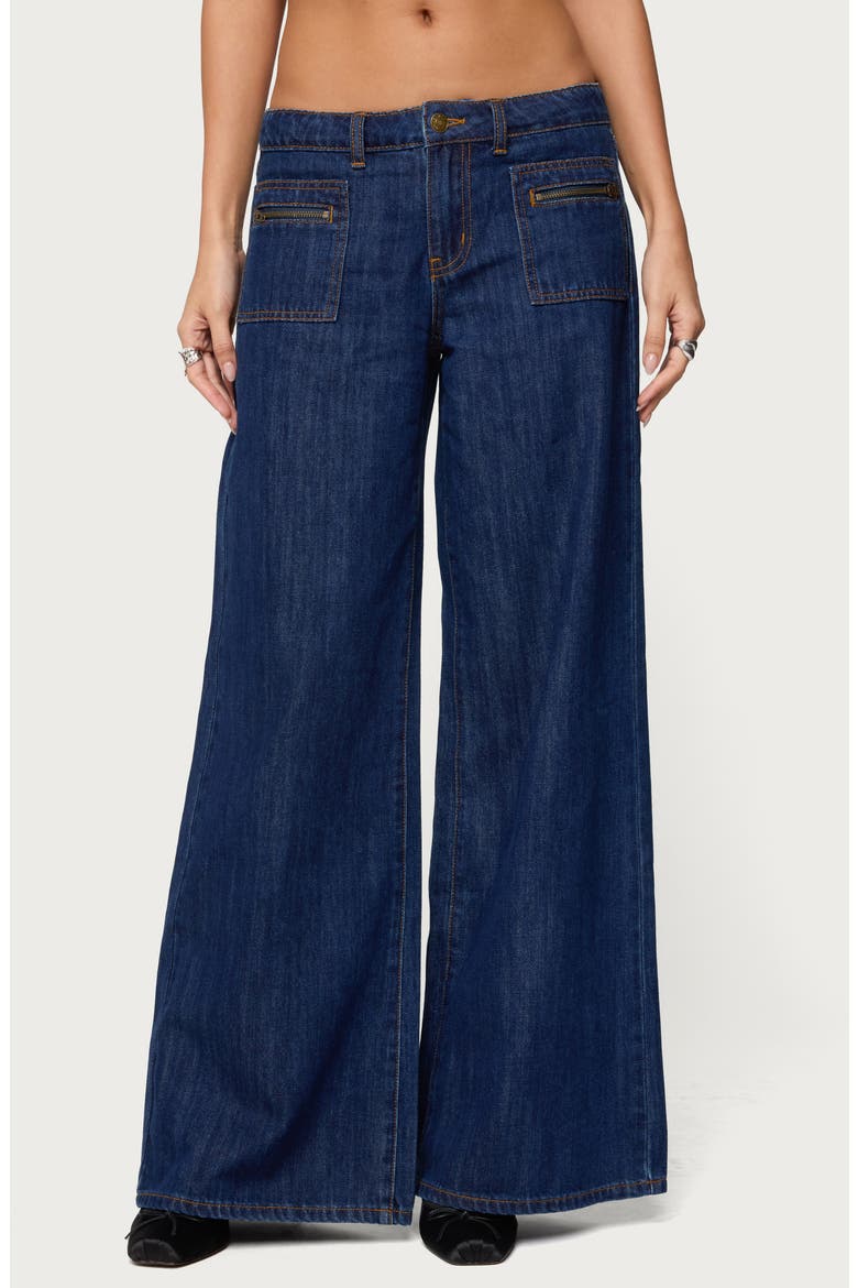 Jimena Low Rise Wide Leg Jeans, Main, color, BLUE