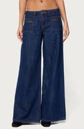 EDIKTED Jimena Low Rise Wide Leg Jeans