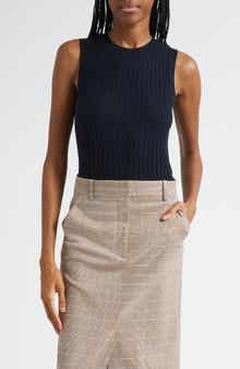 Veronica Beard Jerrel Rib Merino Wool Tank