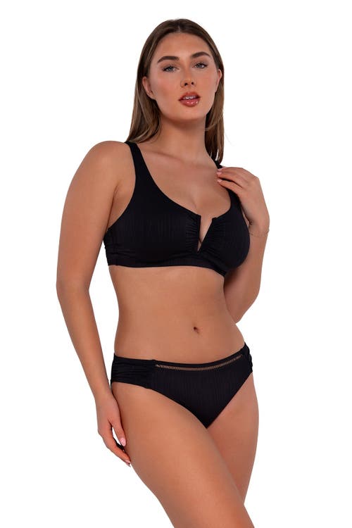 Sunsets Audra Hipster Bottom In Black Seagrass Texture