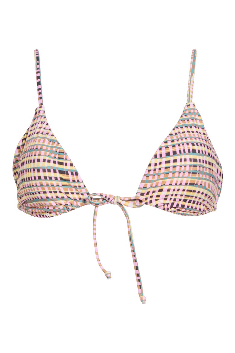 Crossed Path Triangle Bikini Top, Alternate, color, PINK MULTI