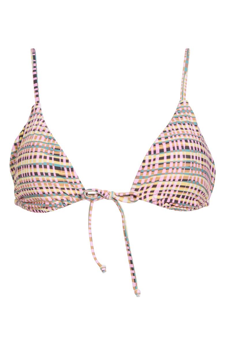 Volcom Crossed Path Triangle Bikini Top, Main, color, Pink Multi