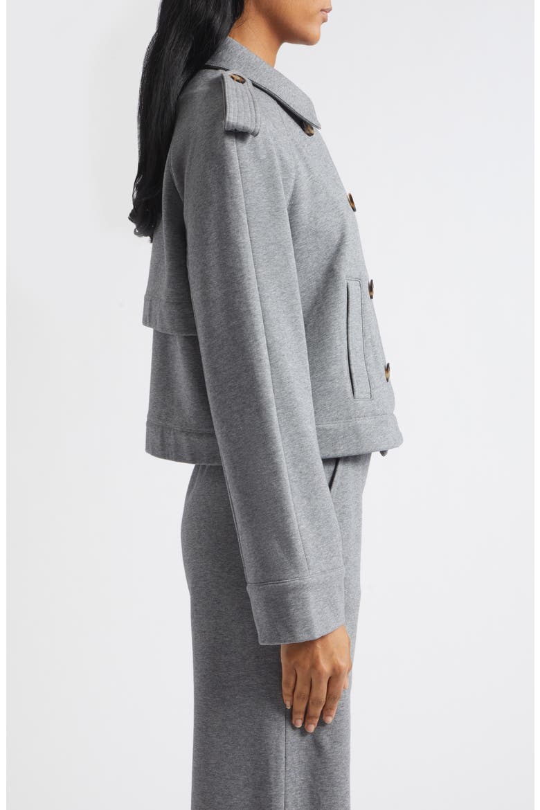 Conneley Cropped Trench Jacket, Alternate, color, HEATHER GREY