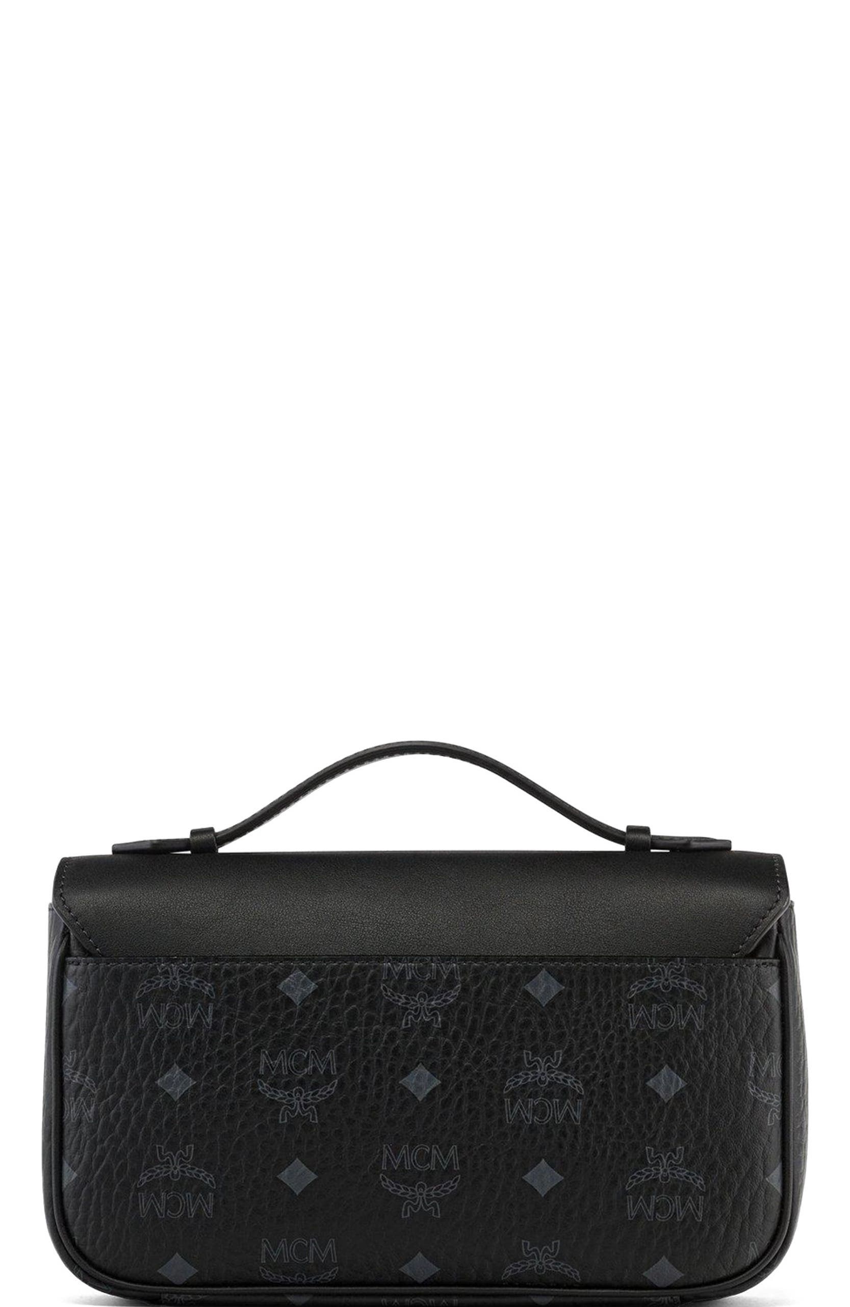 MCM Tracy Crossbody in Visetos, Alternate, color, Black