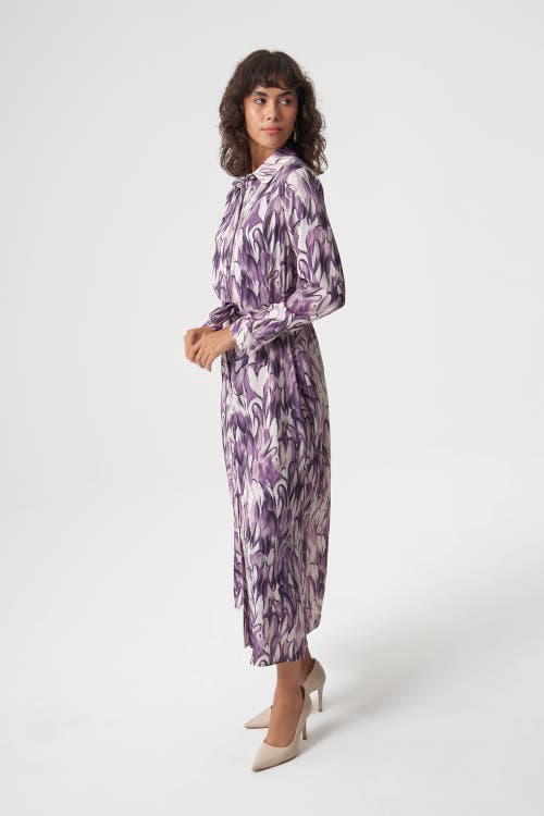 Mizalle Ellipse Pattern Satin Skirt In Patterned