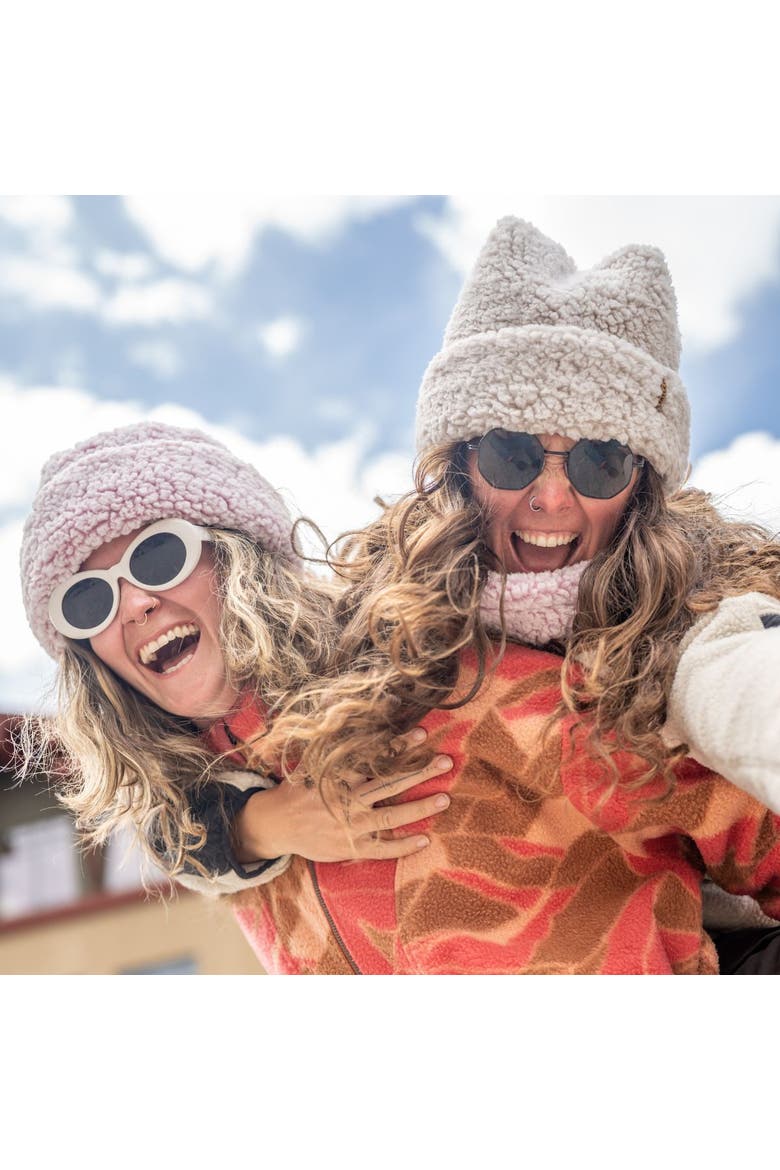 Quad Four Point Fleece Hat, Alternate, color, Dusty Rose