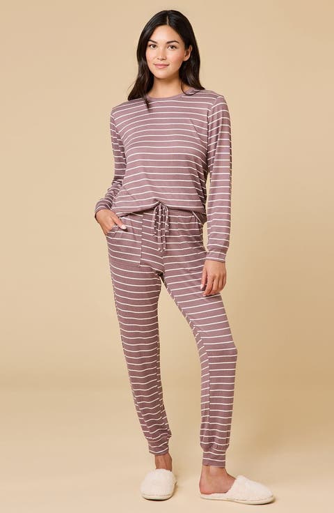 Dream Jersey Long Sleeve Crew Neck Lounge Set with Jogger Pant