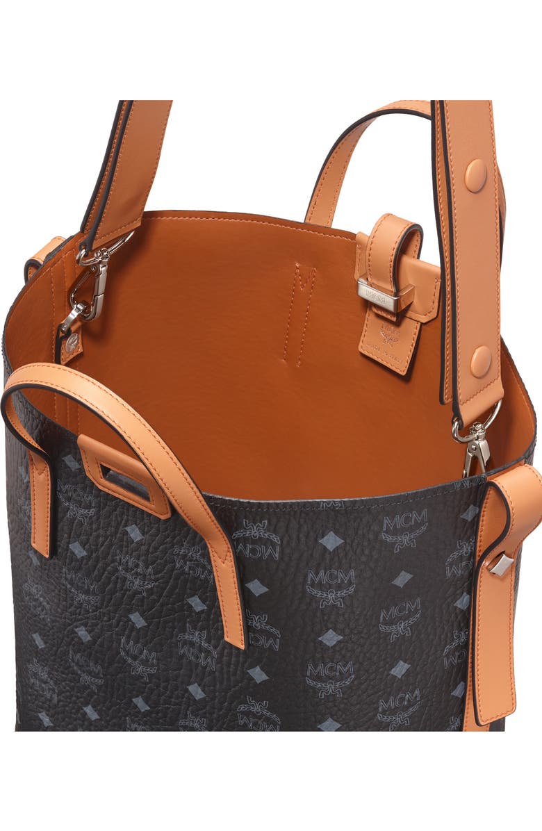 MCM Small Gunta Visetos Coated Canvas Shopper, Alternate, color,