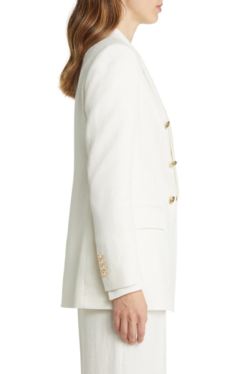 BOSS Jatera Double Breasted Linen Blend Blazer, Alternate, color, 