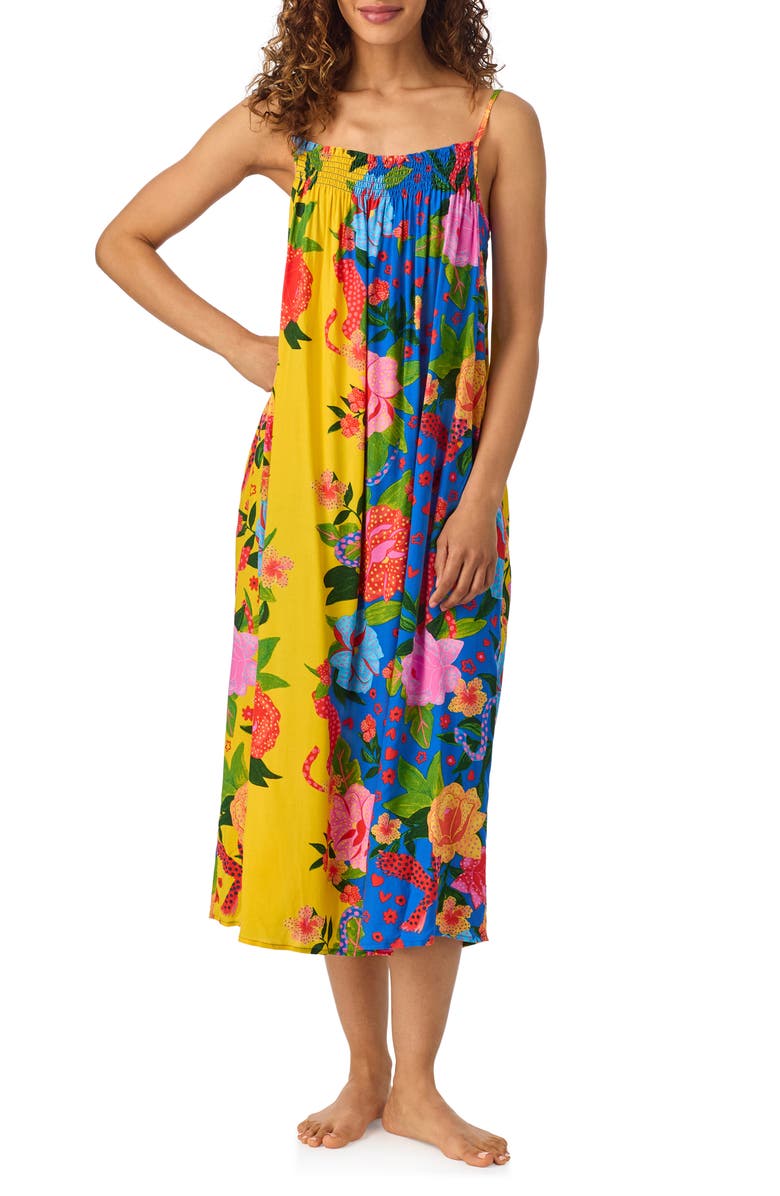 Room Service Pjs Smocked Print Nightgown, Main, color,